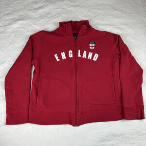 VTG 2000s French Connection FCUK Full Zip Sweatshirt Red Jacket Women’s M Y2K